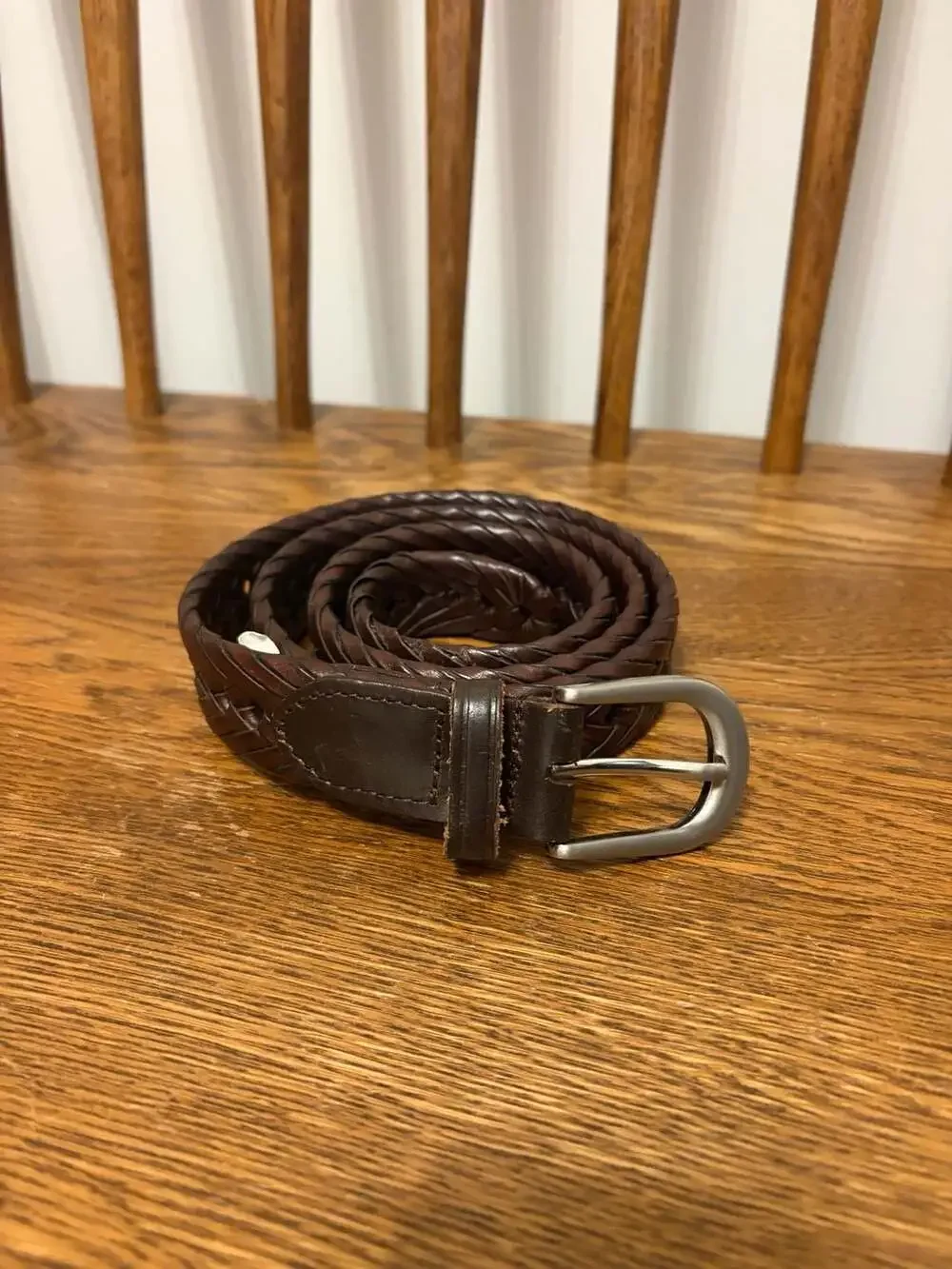 Tailored Brands Braided Leather Belt Size 36/90 Brown